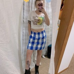 J.Crew gingham  skirt with pockets